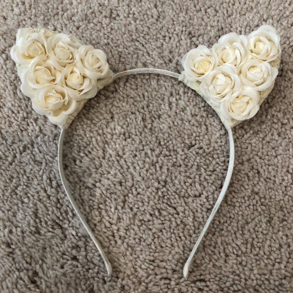 NWOT Kids' Women's Cat Ears Headbands (2) with 3 Soft Plush Scrunchies - Picture 5 of 9
